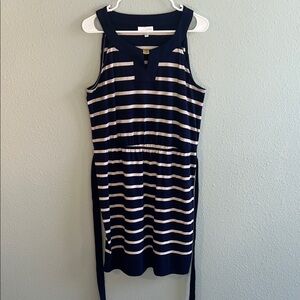 Allison Brittney Navy and White Striped Mini Dress